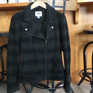 Old Navy gray/green plaid Moto jacket